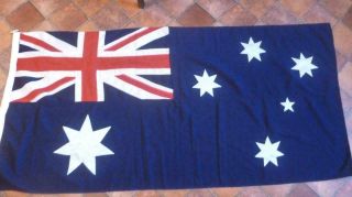 Large Vintage Australian Cloth Ensign Flag 1950 
