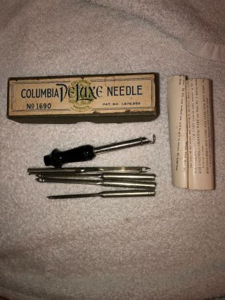 Vintage Columbia Deluxe Needle No 1690 Box W Instructions