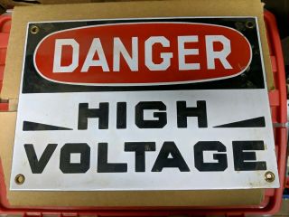 Vintage Danger High Voltage Porcelain Sign Industrial Products Philadelphia