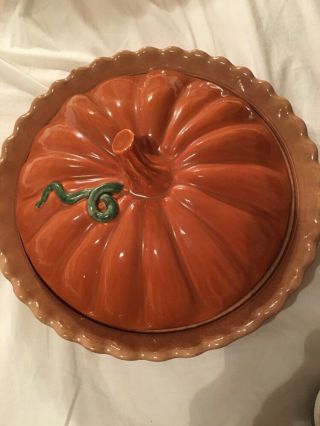 Treasure Craft Vintage Pumpkin Pie Baking Dish / Plate With Lid
