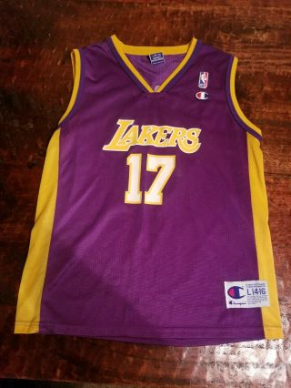 Rick Fox La Lakers Basketball Youth Jersey Size Xl 18 - 20 Nba Champion Vintage