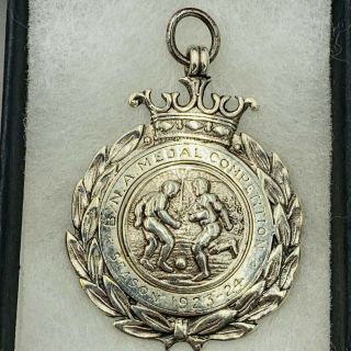 Vintage Solid Sterling Silver Football Cup Winners Medal Fob 672