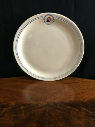 Vintage Outrigger Canoe Club,  Waikiki Honolulu Hawaii 9 " Porcelain Plate