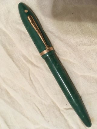 Antique Vintage 1920’s? Green Marble Sheaffers Fountain Pen 14k Nib/tip