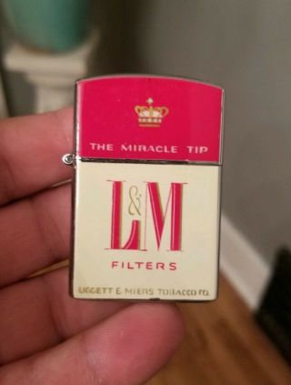 Vintage L&m Cigarettes Lighter With Box