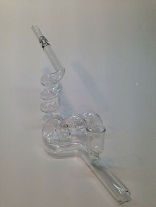 Clear Twist Glass Tobacco Pipe 10 " Long,  Herbs Smoking Bowl Hitter