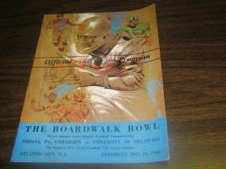 Boardwalk Bowl Program Delaware V Indiana (pa) 12/14/68 At Atl City Conven Hall