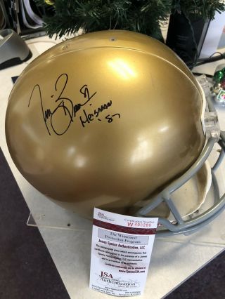 Tim Brown Signed Notre Dame Full - Size Football Helmet - Jsa With Ins