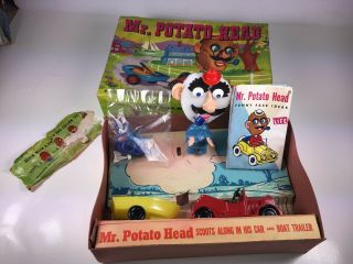 Vintage Mr Potato Head Car,  Boat & Trailer Set Never Played With Life Toy