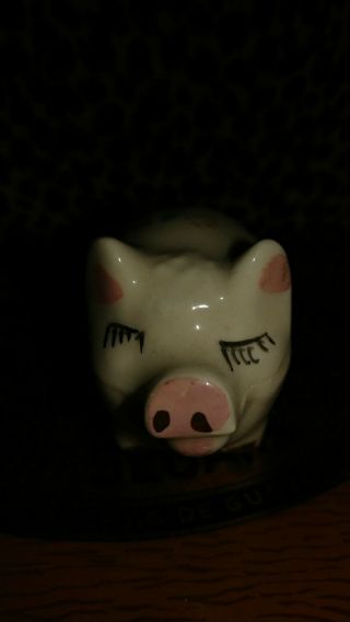Vintage Shawnee Pottery Miniature Pig with cold paint Zanesville OH 3