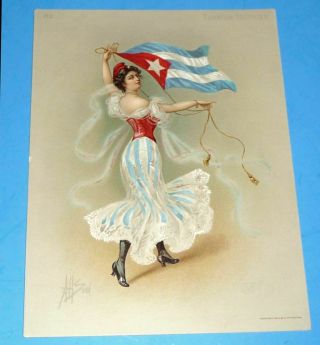 Large Turkish Trophies No.  82 Cuba Flag Girl
