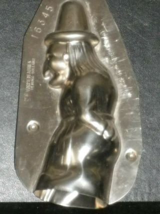 Professional,  vintage metal chocolate mold,  Halloween witch. 2