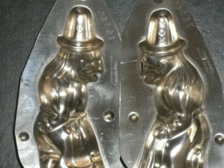 Professional,  vintage metal chocolate mold,  Halloween witch. 3