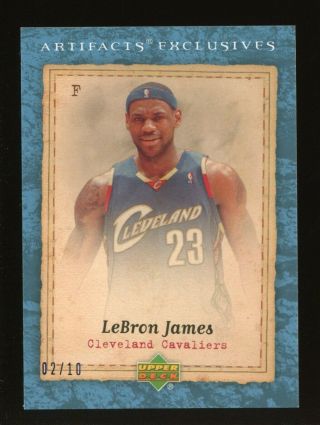 2007 - 08 Ud Artifacts Exclusives Blue Lebron James Cleveland Cavaliers 2/10