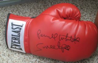 Pernell Whitaker Signed Everlast Laced Boxing Glove Inscribed Sweet Pea Proof