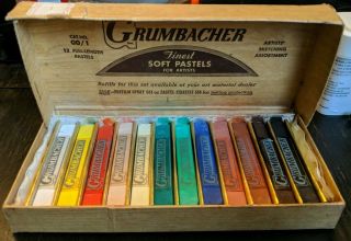 2 Vintage Grumbacher Soft Finest Pastels For Artist Boxes 24