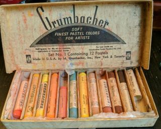 2 Vintage GRUMBACHER soft finest pastels for artist boxes 24 3
