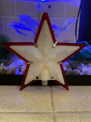 Vintage Paramount Plastic Red And White Christmas Star Tree Topper