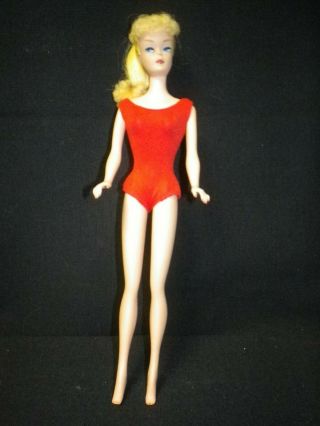 1961 5 Blonde Ponytail Barbie Red Suit