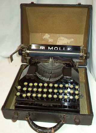 Molle Early Serial Number 2763 Antique Typewriter With Case