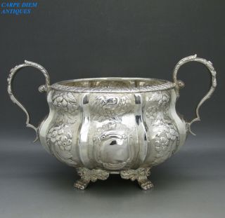 Antique Irish George Iv Good Heavy Solid Sterling Silver Sugar Bowl 470g 1828