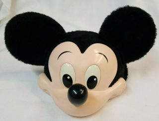 1995 Vtg Walt Disney Mickey Mouse Hat Snapback Trucker Mesh 3d Hard Plastic Face