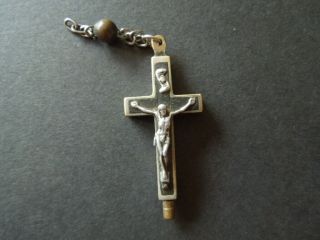 J935 Antique Reliquary Crucifix Cross Roma Trapste Fontane Lignum See Descrip