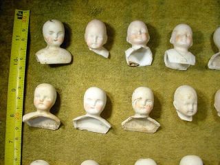 50 x excavated vintage victorian faded painted bisque doll head German age 1890 2