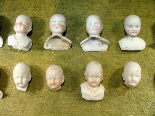 50 x excavated vintage victorian faded painted bisque doll head German age 1890 3