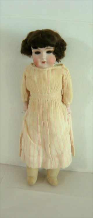Antique Bisque Head,  Leather Body,  & Cloth Legs Doll