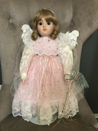 Vintage 1986 Gorham Musical Porcelain / Bisque Doll - Fleur The Fairy Princess