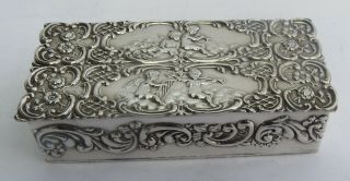 Vintage English Sterling Silver Snuff Box By Richards & Knight C.  1973