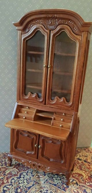 Dollhouse Miniature Vintage Wood Secretary 1:12