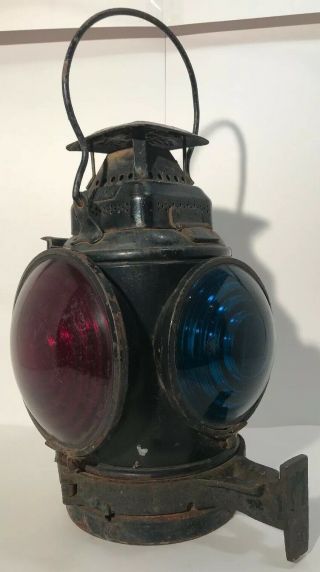 Antique Adlake Non - Sweating Lamp Railroad Switchmans Signal Lantern Chicago