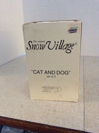 Vintage Dept 56 Snow Village “cat And Dog " 51314 Euc