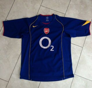 Vintage Nike Arsenal 2004 - 2005 Blue Away Football Jersey Shirt Size: Large O2