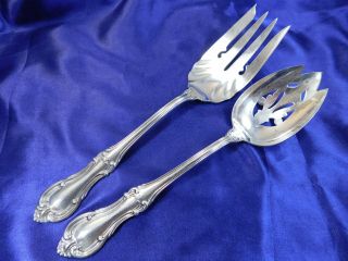 International Joan Of Arc Sterling Silver Pierced Serving Spoon & Serving Fork