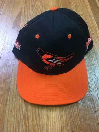 Vintage Baltimore Orioles Snapback Hat Big Logo Adjustable Cap Mlb