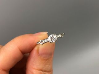 Antique Old European Diamond Platinum Engagement Ring Size 6 2
