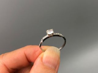 Antique Old European Diamond Platinum Engagement Ring Size 6 3