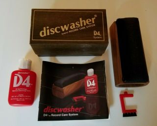 Vintage Discwasher D4,  Record Care System - Pad,  Brush,  Fluid,  Box