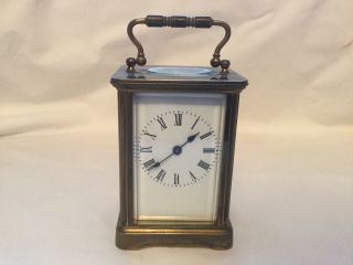Antique L.  F French Brass Carriage Clock 4.  5”