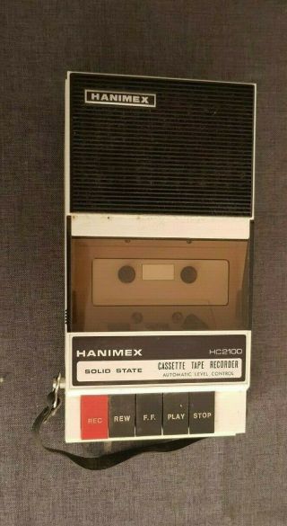 Vintage Hanimex Hc2100 Portable Casssette Tape Recorder Collectable Decor