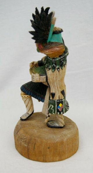 Antique Hopi Kachina Doll Crow Mother Signed Native American Hand Painted B0939 2