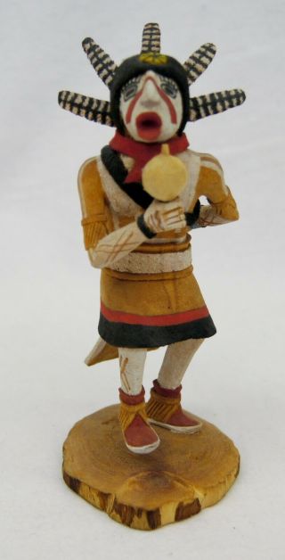 Antique Hopi Kachina Doll Bean Signed Native American Hand Painted B0942