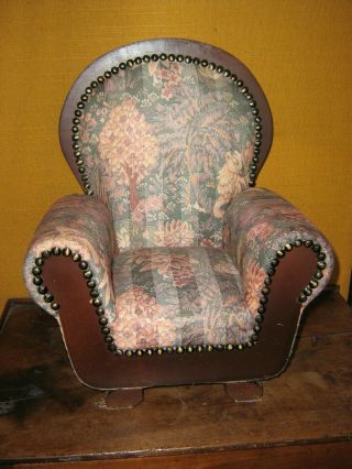 Antique French Art Deco 1930’s Doll Chair Quality.  All 15” X 12”