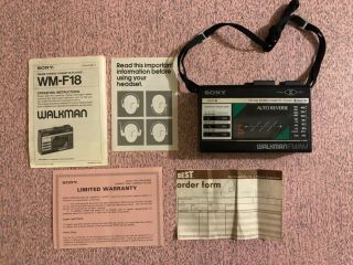 Vintage Sony Walkman Wm - F18 Fm/am Stereo Cassette Player,  Equalizer