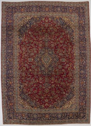 Antique Handmade Red Floral Design 10x13 Vintage Large Oriental Wool Rug Carpet