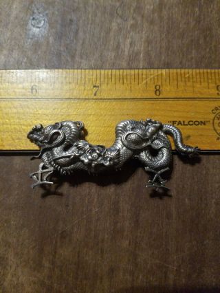 Sid Bell.  Signed Pin Brooch.  Dragon.  The Alaskan Silversmith.  Vintage Jewelry