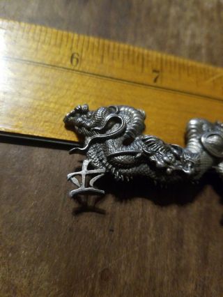 Sid Bell.  Signed Pin Brooch.  Dragon.  The Alaskan Silversmith.  Vintage jewelry 2
